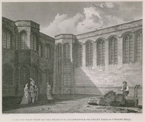 A south west view of the principal quadrangle or courtyard of Crosby Hall