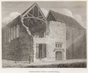 North east view of Crosby Hall by Frederick Nash