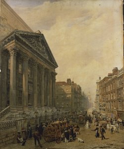 The Mansion House from Poultry Looking Down Cheapside Towards St. Mary-Le-Bow by Frederick Nash