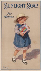 Little Girl Carrying a Box of Soap for Her Mother: Advertisement for Sunlight Soap