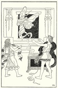 The children again lifted the lid, and out flew a sunny and smiling little personage by Frederick Richardson