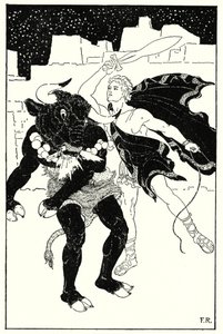 There ensued the most awful fight between Thesus and the Minotaur that ever happened by Frederick Richardson