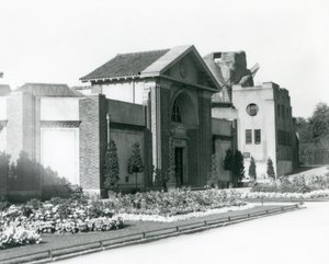 The Reptile House at London Zoo in 1928 with Formal Flower Beds Along the Paths to the Entrance by Frederick William Bond