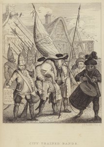 City Trained Bands: satire on the militias associated with the City of London and the panic generated by the 1745 Jacobite Rebellion by Frederick William Fairholt