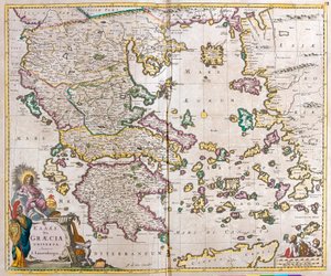 Map of Greece by Frederick de Wit