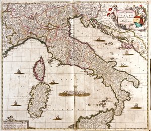 Map of Italy, Corsica and Sardinia by Frederick de Wit