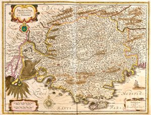 Map of Provence (France) (etching)