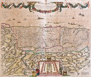 Map of the Holy Land (Israel, Palestine)