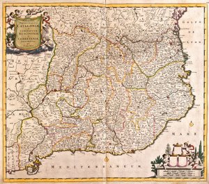 Map of the Principality of Catalonia (Spain) (etching)