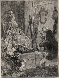 Francois Boucher Painting the Portrait of Madame de Pompadour
