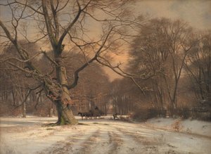 Winter Landscape. Scene from Jægersborg Deer Park by Frederik Rohde