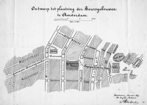 Design for a commodity exchange, Amsterdam, situation. November 1879 by Frederik Willem van Gendt