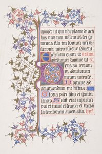 Illuminated Leaf with Initial E recto, Vine Border verso
