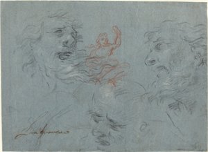 Study of Heads by French 17th Century