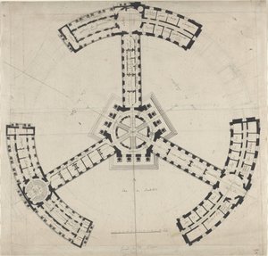 Ground Plan for an Academy of the Fine Arts by French 18th Century