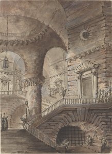Roman Prison by French 18th Century Follower of Giovanni Battista Piranesi