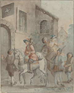 Arrival at an Inn by French 18th Century after Jean Baptiste Oudry