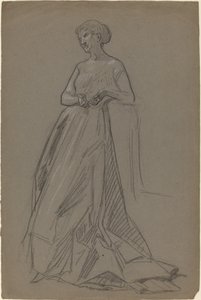 Standing Woman Leaning on Her Elbow