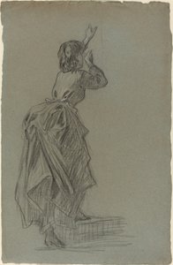 Young Woman Climbing a Step