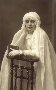 Beautiful young girl, dressed for her First Communion by French Photographer