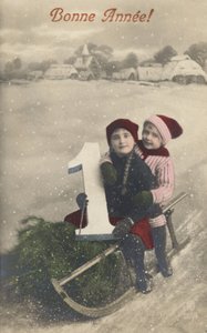 Children on a toboggan