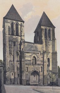 Chinon, Saint-Mexme Church, West Facade by French Photographer