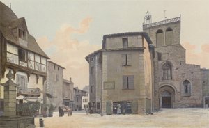 Courpiere, Church, West Facade and Square