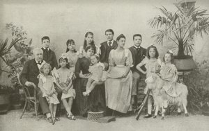 Ferdinand De Lesseps, with his wife and children by French Photographer