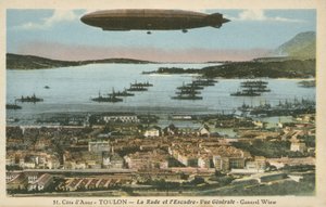 Fleet and barrage balloon at Toulon, Cote D