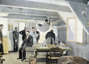 French Navy, late 19th century: Inspection at the infirmary, visit of the doctor by French Photographer
