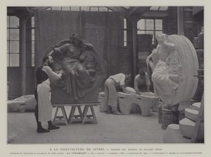 Gallery of large pieces at the Sevres porcelain factory, France by French Photographer