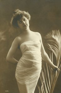 Girl Covered in a Sheet, with a Longing Expression