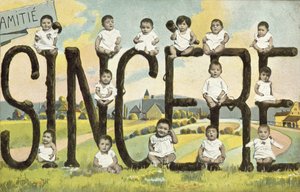 Greetings card with babies
