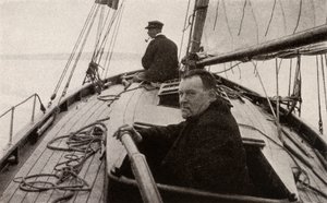 Hilaire Belloc in his boat by French Photographer