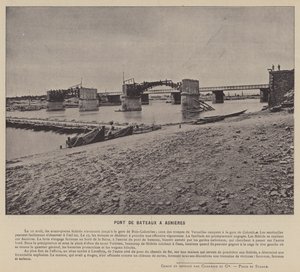 La Commune de Paris, Boat Bridge at Asnieres by French Photographer