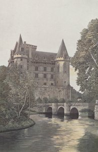 La Rochefoucauld, Castle, View from the Banks of the Tardoire by French Photographer