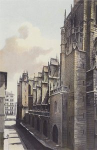 Lyon, Church of St-Nizier, North Side Facade by French Photographer