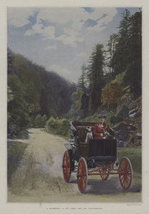 Mademoiselle Yahne in Her Cleveland Car at Plombieres-les-Bains, France by French Photographer