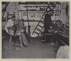 Mounting Workshop at the Sevres Porcelain Factory, France by French Photographer