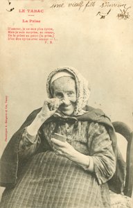 Old Woman Taking Snuff