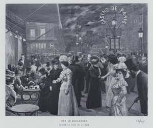 On the boulevard outside the Cafe de la Paix, Paris by French Photographer