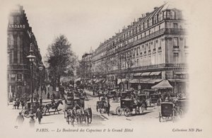 Paris, Boulevard des Capucines, Grand Hotel by French Photographer