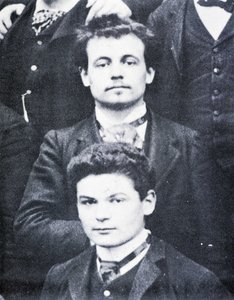 Portrait: Alfred Jarry (1873-1907) and Fargue (1876-1947) at the Lycée Henri IV, Paris - Photo by French Photographer