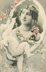 Portrait of a Woman Framed by a Cherub by French Photographer