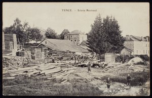 Sawmill Reviraud in Tence, Haute-Loire, c.1900 by French Photographer