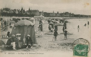 Beach and Boulevard St Georges, Royan, France, 1913 by French Photographer