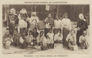 Residents of an Orphanage Run by the Sisters of St Joseph, Mandalay, Burma by French Photographer