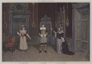 Scene from a Production of Les Femmes Savantes, by Moliere by French Photographer