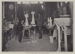 Sculpture workshop at the Sevres porcelain factory, France by French Photographer