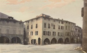 Sospel, Old Houses on Saint-Michel Square by French Photographer